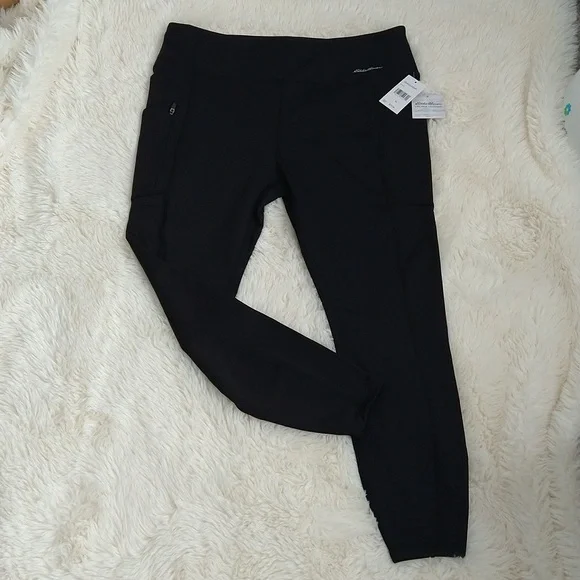 💎Eddie Bauer Cropped Athletic Black Pants XL 💎 - Picture 3 of 11